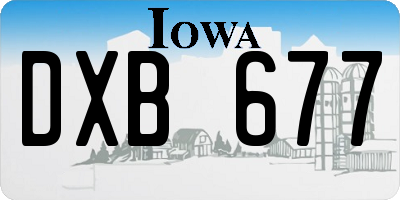 IA license plate DXB677
