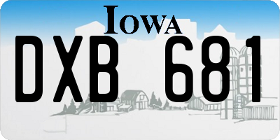 IA license plate DXB681