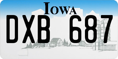IA license plate DXB687