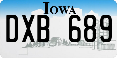 IA license plate DXB689