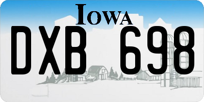 IA license plate DXB698