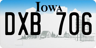 IA license plate DXB706