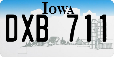 IA license plate DXB711