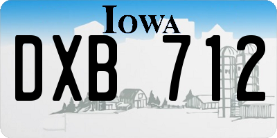 IA license plate DXB712