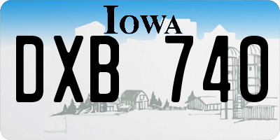 IA license plate DXB740