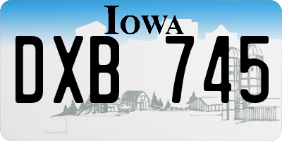IA license plate DXB745