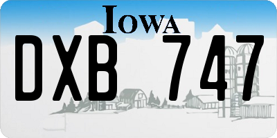IA license plate DXB747