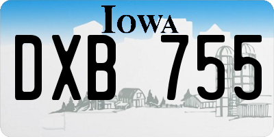 IA license plate DXB755