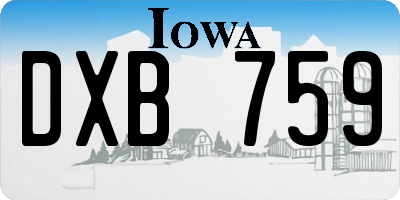 IA license plate DXB759