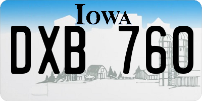 IA license plate DXB760