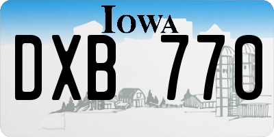 IA license plate DXB770