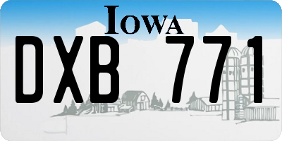 IA license plate DXB771