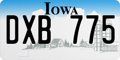 IA license plate DXB775