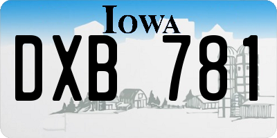IA license plate DXB781