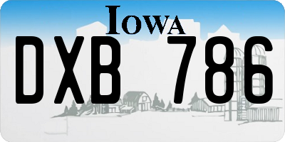 IA license plate DXB786