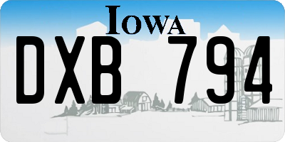 IA license plate DXB794