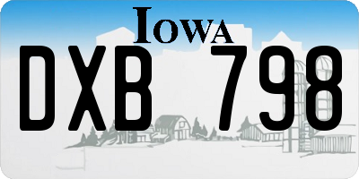 IA license plate DXB798