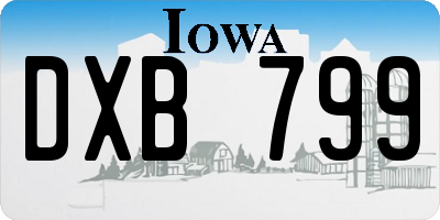 IA license plate DXB799