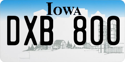 IA license plate DXB800