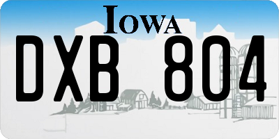 IA license plate DXB804