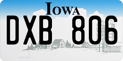 IA license plate DXB806