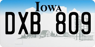 IA license plate DXB809