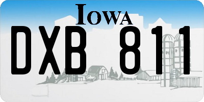 IA license plate DXB811