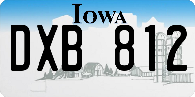 IA license plate DXB812