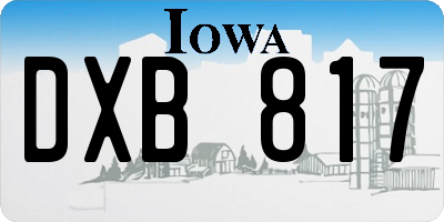 IA license plate DXB817