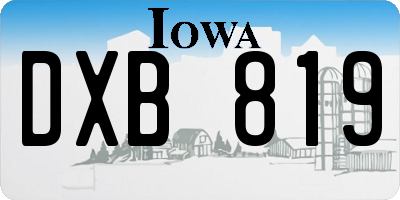 IA license plate DXB819