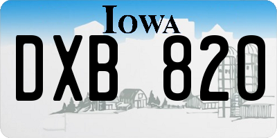 IA license plate DXB820