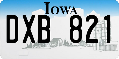 IA license plate DXB821