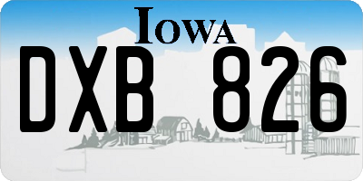 IA license plate DXB826