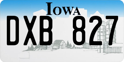 IA license plate DXB827