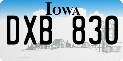 IA license plate DXB830