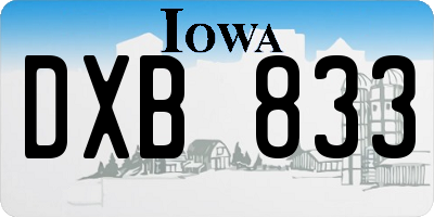 IA license plate DXB833