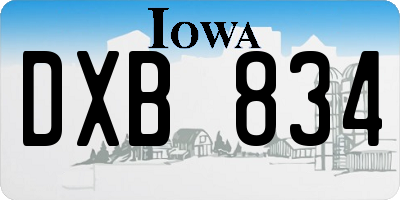 IA license plate DXB834