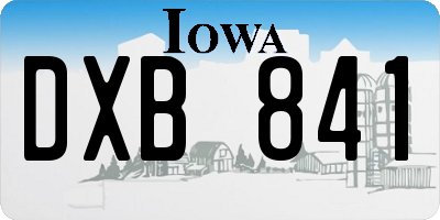 IA license plate DXB841