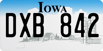 IA license plate DXB842