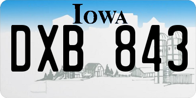 IA license plate DXB843