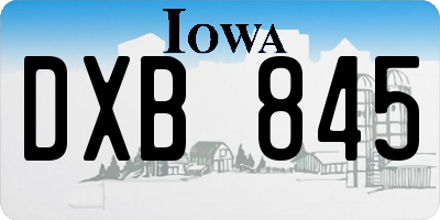 IA license plate DXB845