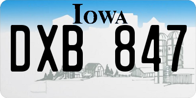 IA license plate DXB847