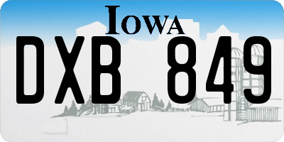 IA license plate DXB849