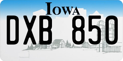 IA license plate DXB850