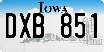 IA license plate DXB851