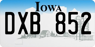 IA license plate DXB852
