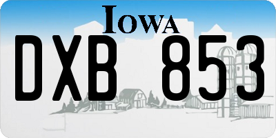 IA license plate DXB853