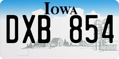 IA license plate DXB854