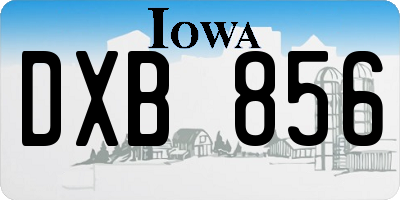 IA license plate DXB856