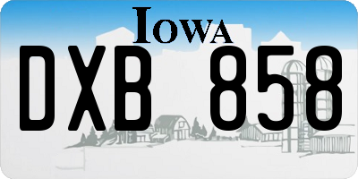IA license plate DXB858